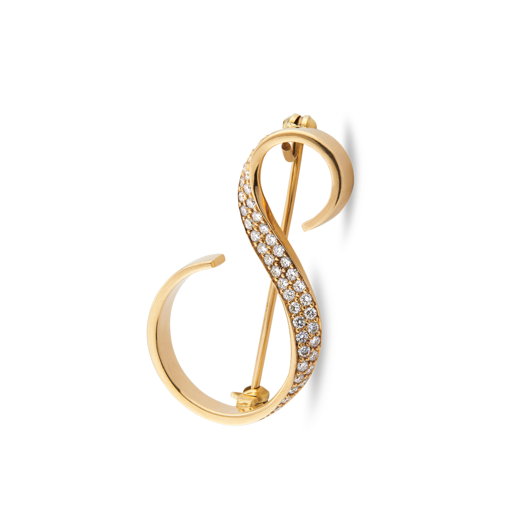 Sitana Broche yellow gold w. diamonds