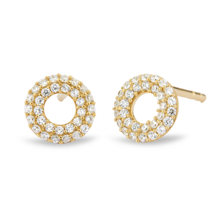Matiné Earrings yellow gold w. diamonds
