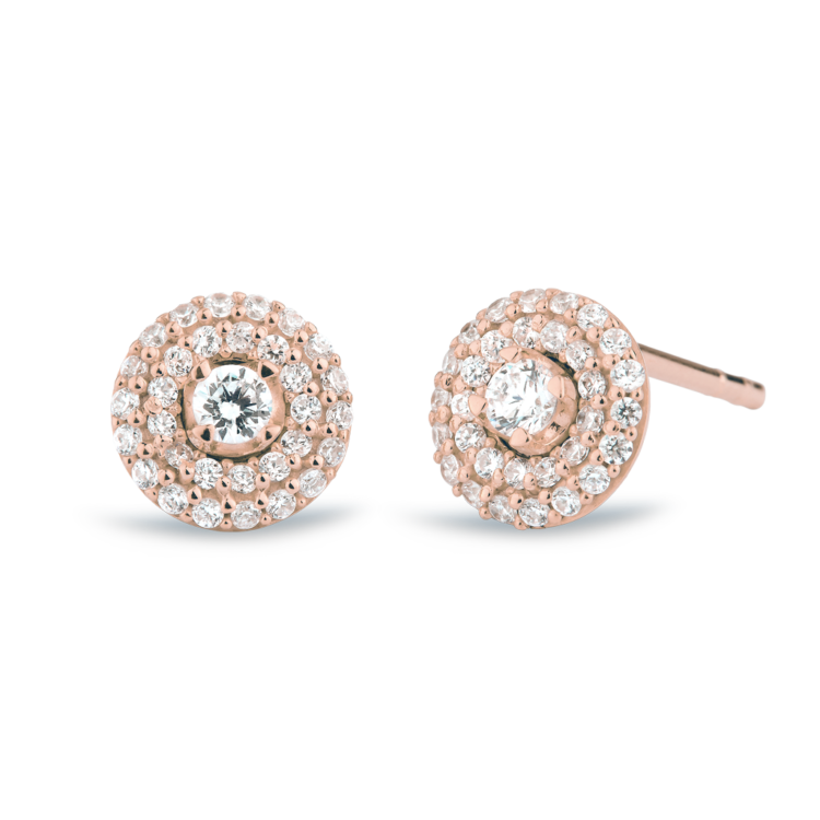 Matiné Earrings rose gold w. diamonds