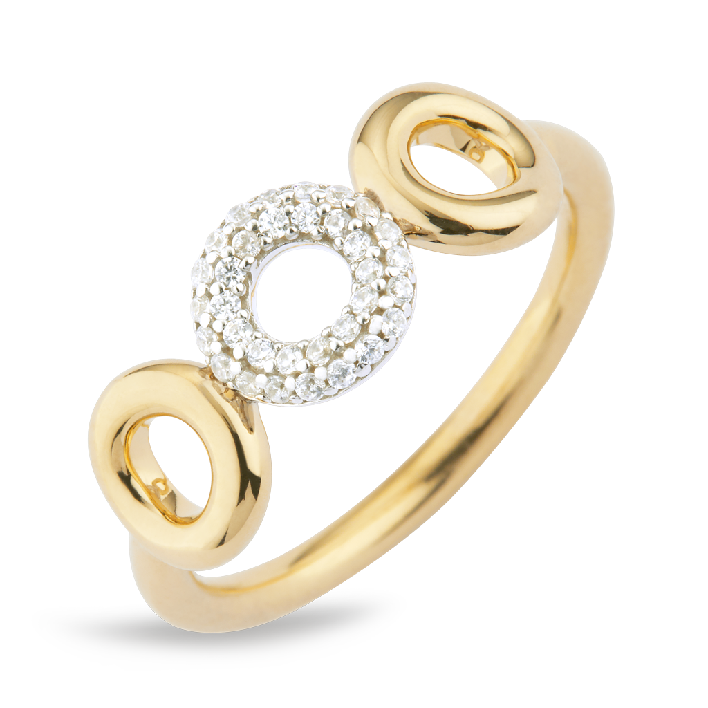 Matiné Ring yellow- & white gold w. diamonds
