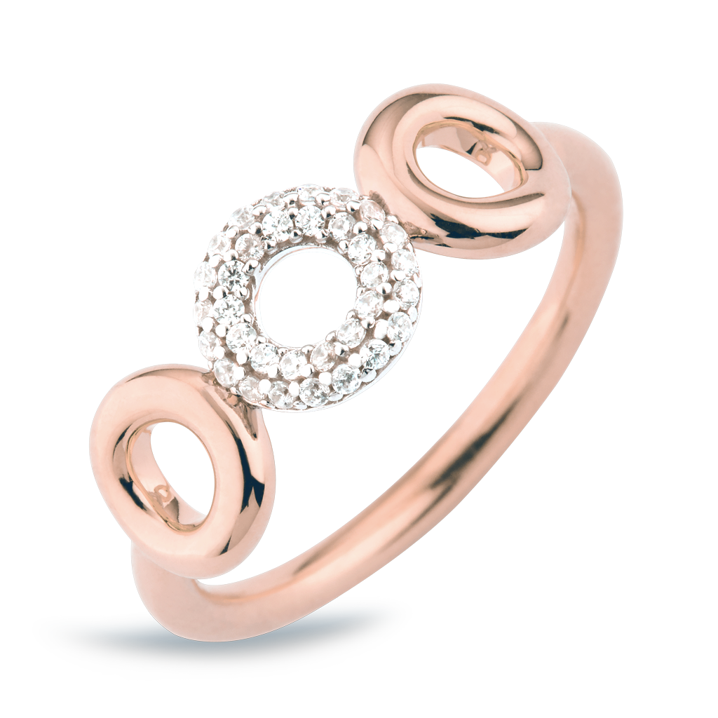Matiné Ring rose- & white gold w. diamonds