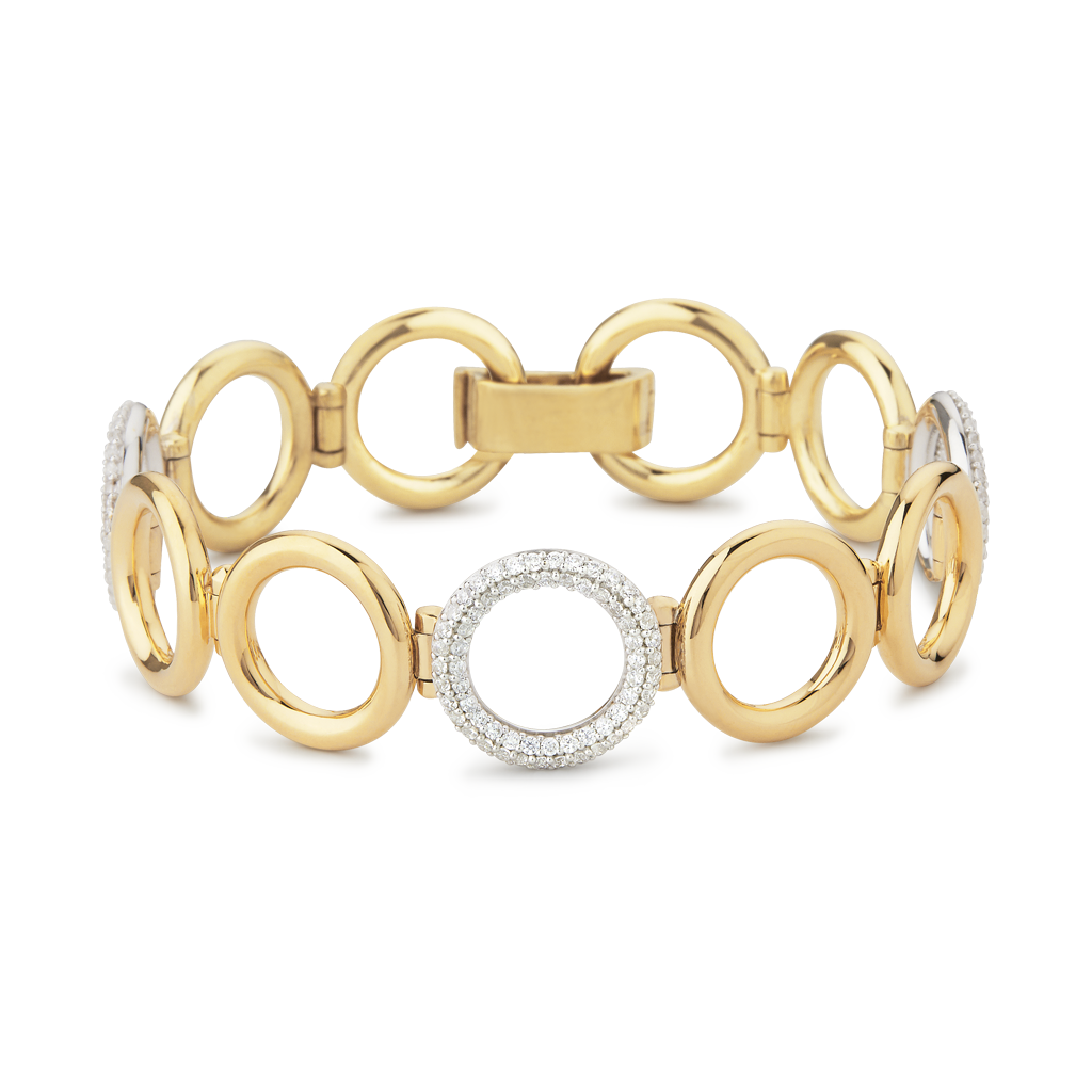Matiné Bracelet yellow- & white gold w. diamonds