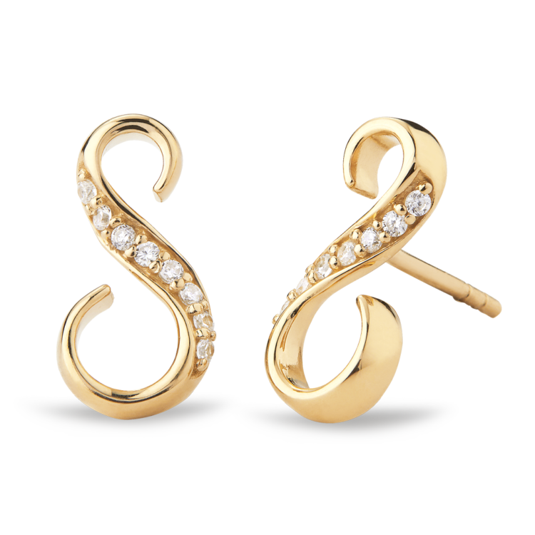 Sitana Earrings yellow gold w. diamonds