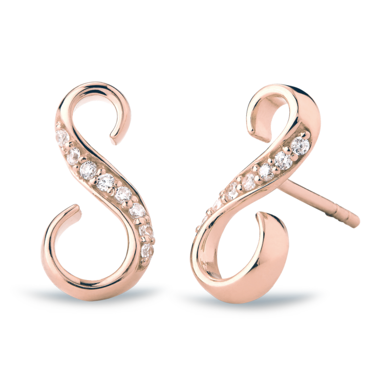 Sitana Earrings rose gold w. diamonds