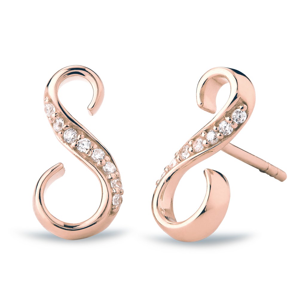 Sitana Earrings rose gold w. diamonds