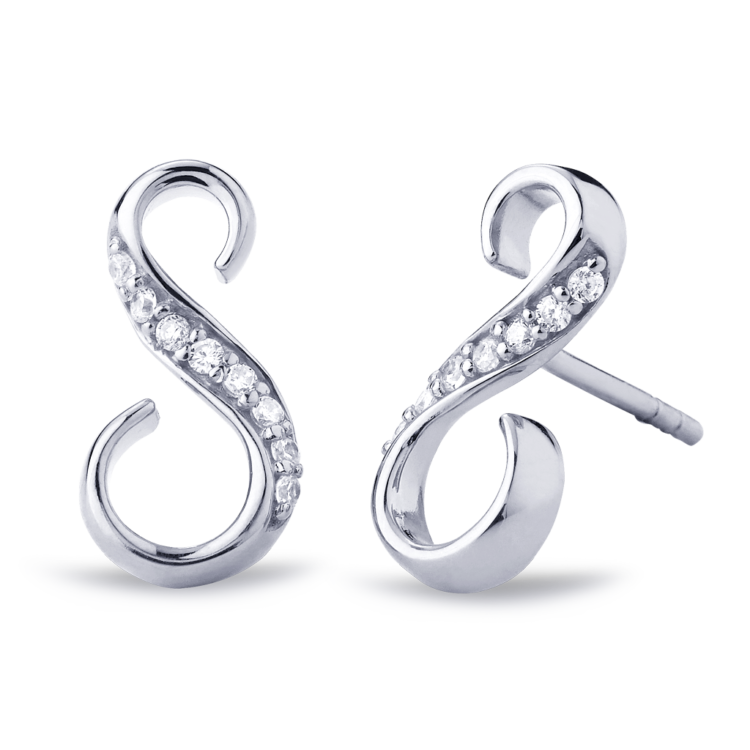 Sitana Earrings silver w. cubic zirconia