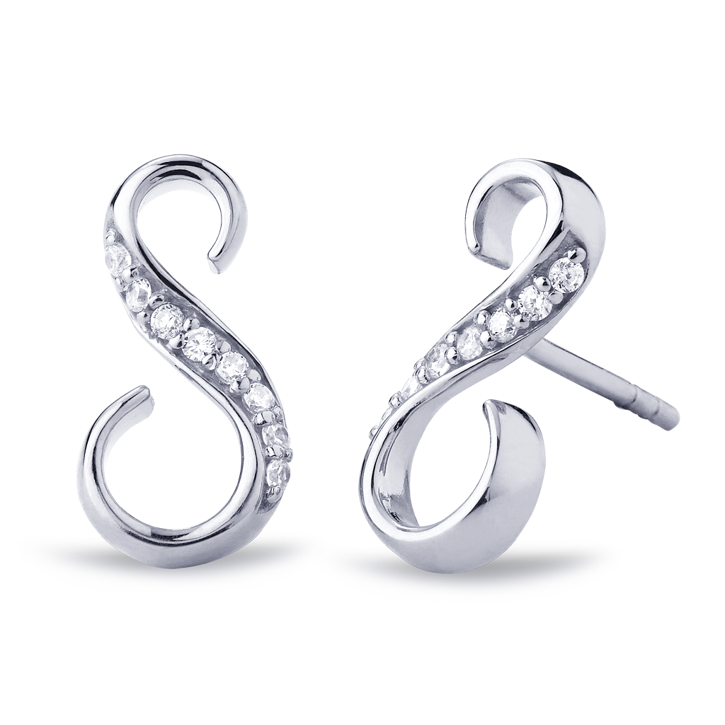 Sitana Earrings silver w. cubic zirconia