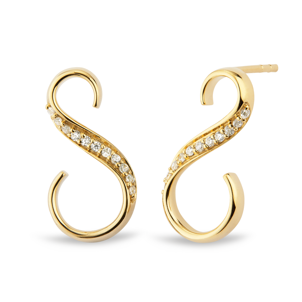 Sitana Earrings yellow gold w. diamonds
