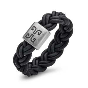 Rockabye Helgstrand Leather bracelet black 6x3mm braided