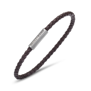 Rockabye Helgstand Leather bracelet brown flat braided 3mm