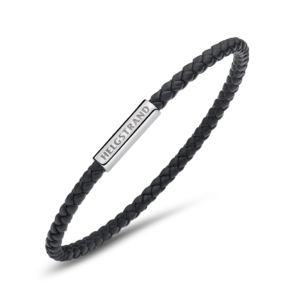 Rockabye Helgstrand Leather bracelet black flat braided 3mm