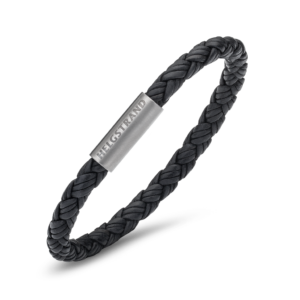Rockabye Helgstrand Leather bracelet black round braided 5mm